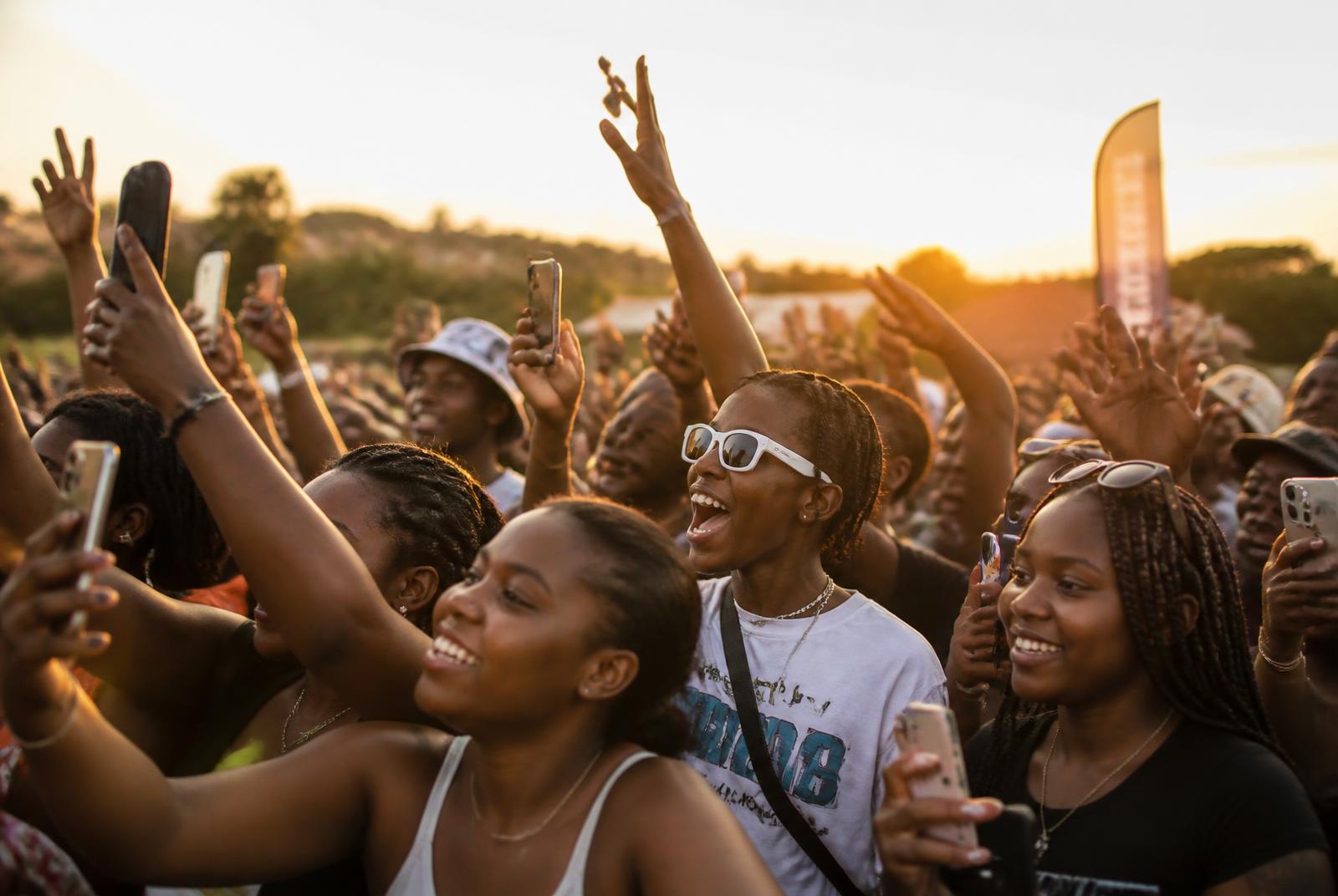 A crowd of friends enjoying a community event together