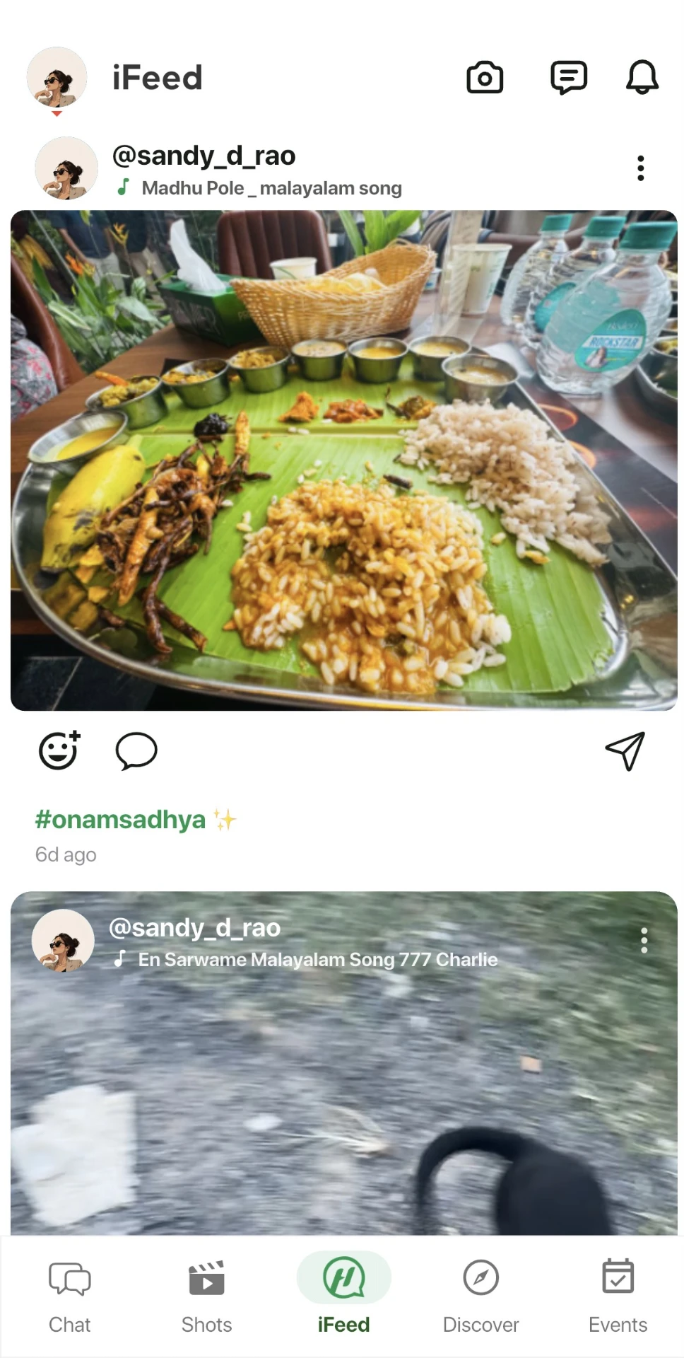 Howdy iFeed screen with posts from people you follow